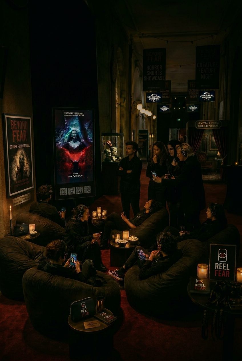 The Reel Fear lounge inside a festival venue